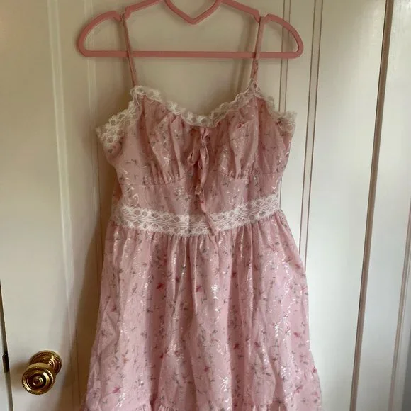 SHEIN | Dresses | Cute Lace Kawaii Pink Dress | Poshmark